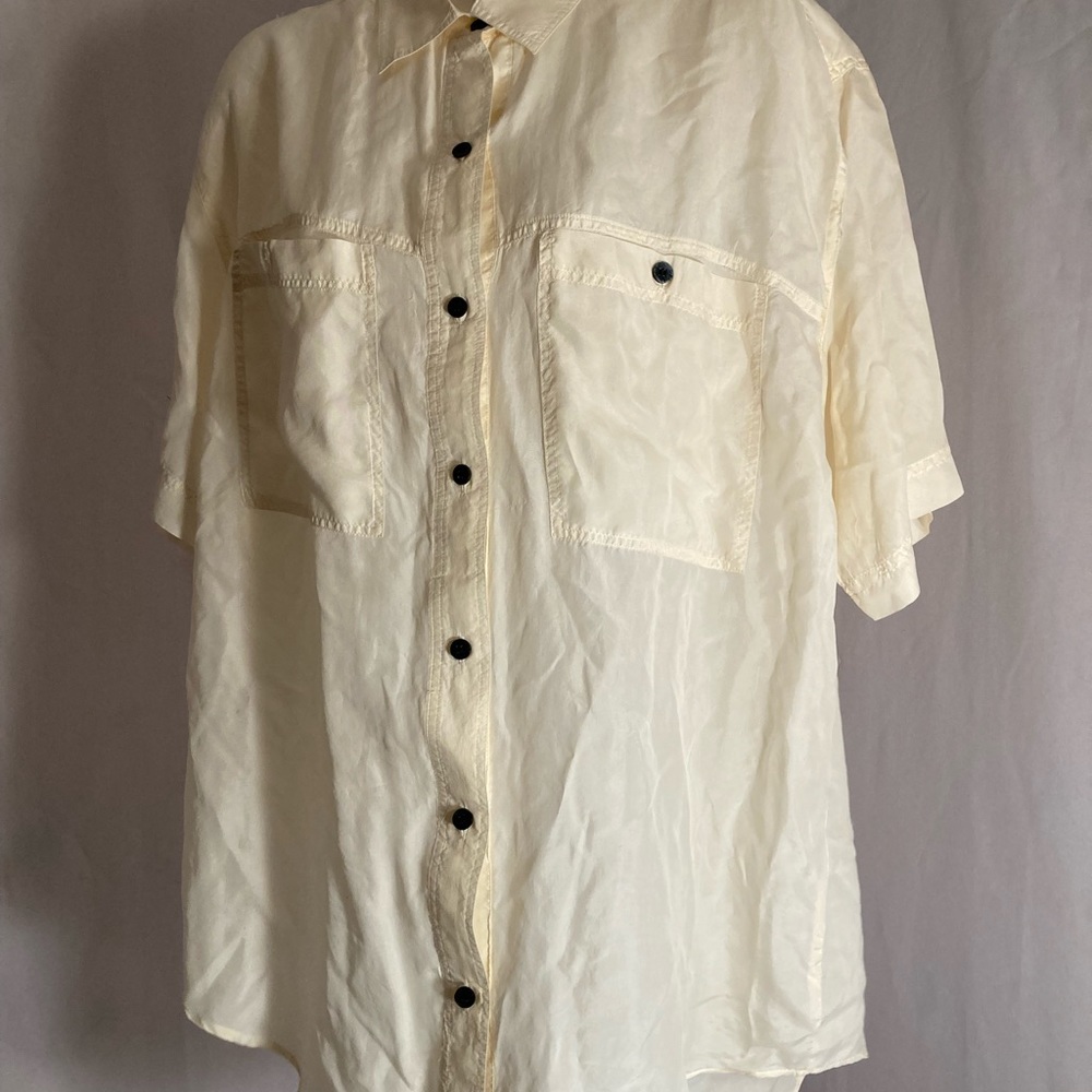 Top silk shirt sleeve medium Leena studio